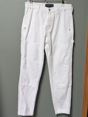 Abercrombie & Fitch Men's White Carpenter Jeans